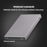 SSK Aluminiowa obudowa 2,5 cala USB-C-SATA do zewnętrznej obudowy dysków twardych, szybka obudowa adaptera do zewnętrznych dysków twardych typ C do 7 mm i 9,5 mm 2,5 cala SATA I II III