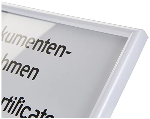 Hama Bilderrahmen Sevilla DIN A4 (21 x 29,7 cm) mit Papier-Passepartout 15 x 20 cm, hochwertiges Glas, Kunststoff Rahmen, zum Aufh&auml;ngen, wei&szlig; (Packung mit 2)