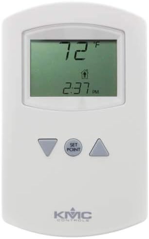 Almond Digital Rectangular Thermostat with Button Control