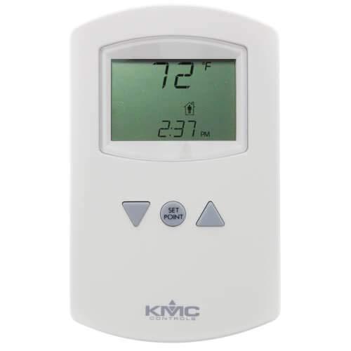 Almond Digital Rectangular Thermostat with Button Control