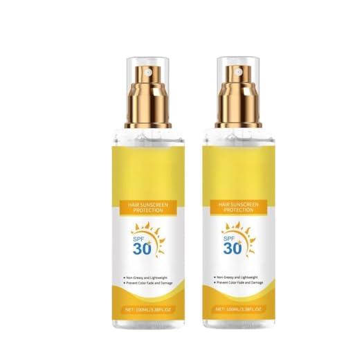 Protector solar capilar en spray, anti-UV, previene la decoloración y el resecamiento del cabello, ideal para vacaciones en la playa y deportes al aire libre.