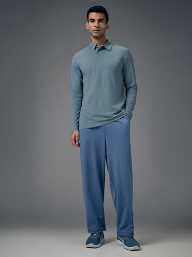 Image of TECHNOSPORT Mens Slim Fit Solid Full Sleeve Cotflex Polo T-Shirt for Regular and Casual Uses