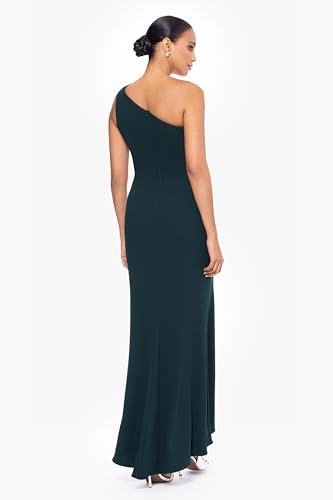 Image of Betsy & Adam Women's Women's Floor-Length, One-Shoulder Dress with Side Ruched Detail