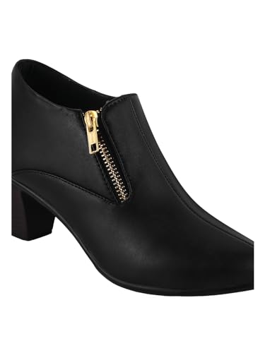 Image of TRYME and Stylish Block Heel Fashionable ankle Boots with Zip look for Womens and Girls