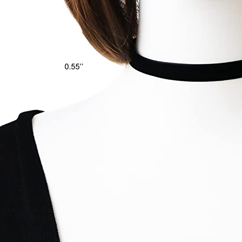 Choker Set 6 PCS Necklace Gothic Choker Velvet Gothic Classical Collars(Black/Claret Red) - Image 6