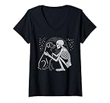 Photo Gallery donna rottweiler skeleton moon halloween, amante dei cani maglietta con collo a v Photo Gallery donna rottweiler skeleton moon halloween, amante dei cani maglietta con collo a v
