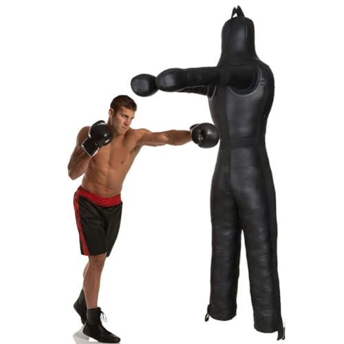 Sospeso Dummy, Judo Grappling Dummy, MMA manichino da Lotta, Karate Training Dummies, per Posizione in Piedi Manichino Wrestling Arti Marziali Boxe, Non Riempito (Color : B Black, Size : 175cm)