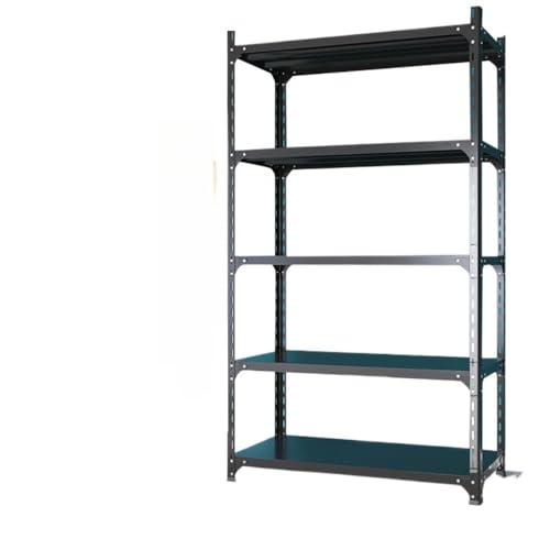 OGXNスチールラック、5段ラック、メタルシェルフ、900kg耐荷重、鉄板接続設計、強化板材、組み立て簡単、キッチン収納、ガレージ、業務倉庫 (長さ50×幅30×高さ90 3層,黒の耐荷重)