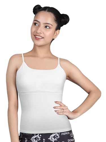 Image of DChica Essentials Padded Camisole Starter Bra for Young Girls, Sleeveless Undershirts Cami Vest with Adjustable Straps, Cotton Camisole Tank Top /Innerwear for Girls