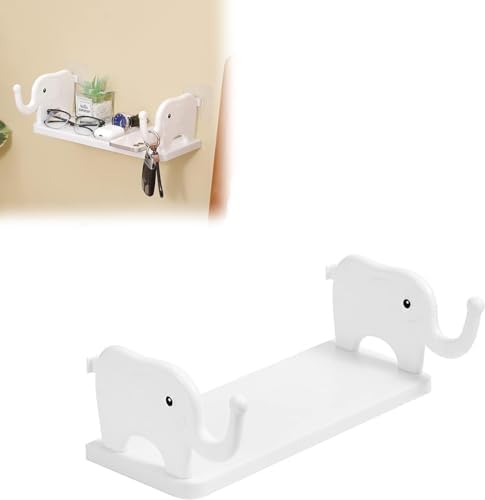 KINGAY Elephant Shelf - Wall Mounted Plastic Bathroom Rack | Floating Stand Holder for Bathroom Essentials (Pack of 1) (B0DFH15ZJP) Amazon Price History, Amazon Price Tracker