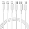 RCTech Paquete de 3 cables USB C a Lightning de 6 pies [certificado MFi] para iPhone, cable de carga rápida USB-C para iPhone 14/13/12/11/XS/XR/X/8/iPad, blanco
