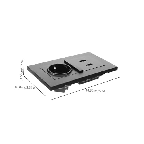 Prise murale USB double noire intégrée type 86, format compact norme européenne - 2