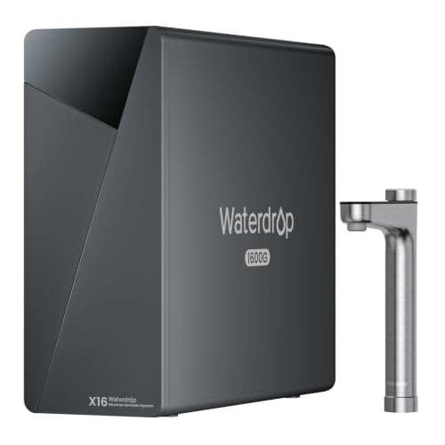 Image of Waterdrop X16-BAS Reverse Osmosis Water Filter, Alkaline Mineral, NSF /ANSI 42&58&372 Certified, 1600 GPD, 11-Stage Filtration, UnderSink RO, 3:1 Pure to Drain, Smart Stainless Steel Faucet, BPA Free