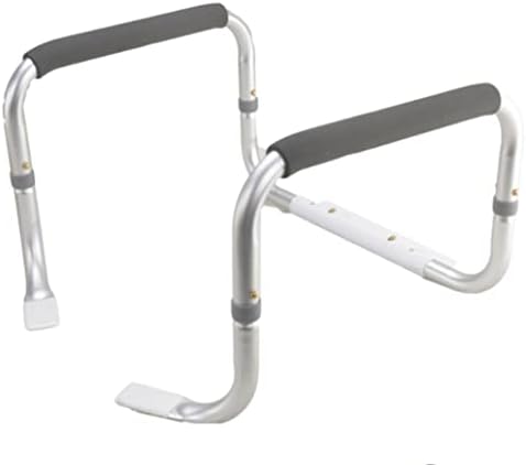 Adjustable Compact Toilet Safety Rails - Grab Bar Support for Elderly, Bathroom Balance Aid, Secure Toilet Seat Assistance, Non-Slip Handrails for Safety