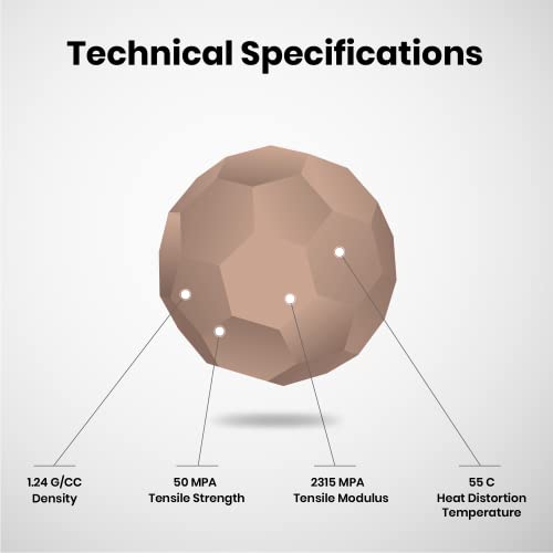 Image of NUMAKERS PLA+ 3D Printer Filament, 1.75mm, Dimensional Accuracy + /- 0.03 mm, 1 kg Spool (2.2 lbs), Compatible with Most FDM Printers (Beige Brown)