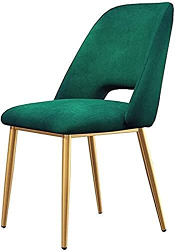 SJIALEN 1 Pcs Modern Velvet Dining Chairs, Metal Legs Soft Cushion Makeup Chairs Non-Slip Dining Chairs Kitchen Living Room Chairs Kitchen Chair (Color : Green, Size : 43x46x81cm)