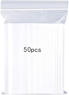 Resealable Clear Plastic Bags, Sealed Storage Pouches, Thickening and Durable, Press Seal Bags, Apply to Kitchen Office Stationery Storage Bag, Reusable Shopper Bags 9.8x13.8"/25x35cm 50PCS (Large)