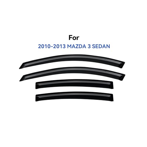 Image of Window Visors Rain Guards Shield for 2010 2011 2012 2013 Mazda 3 Sedan, Out-Channel Window Vent Wind Deflectors Visors Shades for 10 11 12 13 Mazda 3 (Not for Mazda 3 Hatchback)