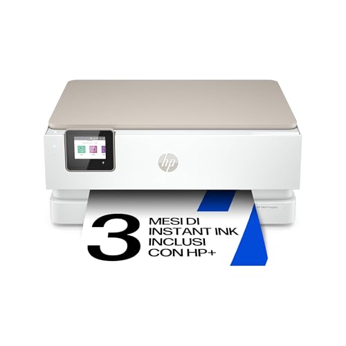 HP Envy Inspire 7220e 242P6B, Stampante Multifunzione a Getto d'Inchiostro A4 a Colori, Fronte/Retro Automatico, 22 ppm, Wi-Fi, Smart, 3 Mesi di Inchiostro Instant Ink Inclusi, Bianca