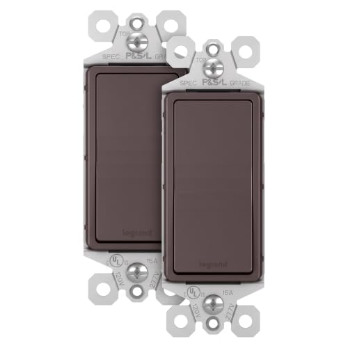 Legrand - Pass &amp; Seymour Radiant 15 Amp Light Switch, Dark Bronze Single Pole Rocker, TM870DBCC10, 1 Count (Pack of 2)