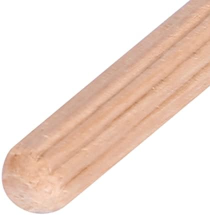 50Pcs Wooden Dowel Pins Round Fluted Hard Wood Grooved Plugs M6*30/40/50mm(M6*50)