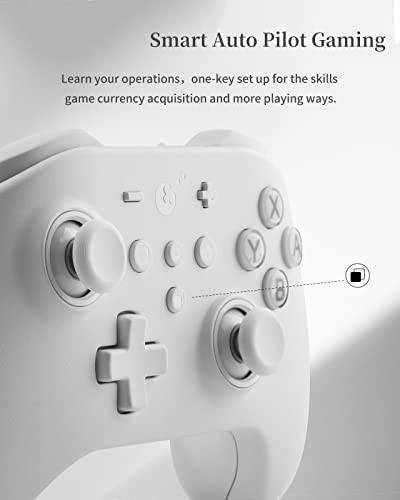 (No Stick Drift) Kingkong2 Pro Wireless Controller For Switch, Compatible With Switch/Switch Lite/Switch Oled/Pc/Android /Mac/Ios, Bluetooth Controller With Sensing Joystick/Auto Pilot Gaming/Motion Control/ Nfc (White) #TOP2