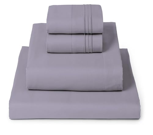 Image of Mellanni Queen Sheets Set - 4 PC Iconic Collection Bedding | Hotel Luxury, Extra Soft, Cooling Bed Sheets - Wrinkle, Fade, Stain Resistant (Queen, Hazy Lilac)