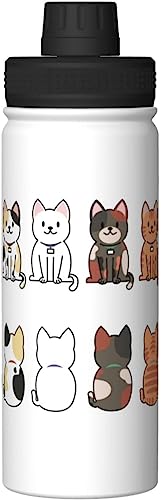 猫 猫柄 かわいい アニメ 水筒 真空断熱 保温 保冷 スポーツボトル 人気 ステンレスボトル スポーツ飲料対応 漏れない 直飲み530ml 男の子 女の子 おしゃれ 大人 子供 グッズ キャラクター 雑貨 zj158