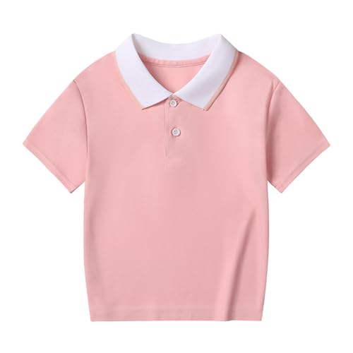 Xiaojmake Boys Girls Polo Shirt Basic Comfy Cotton School Uniform Short Sleeve Pique Polo T Shirt for Kids Casual Daily Wear