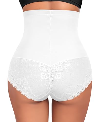 Image of Werena Tummy Control Shapewear Panties for Women High Waisted Shaping Underwear Lace Body Shaper Girdle