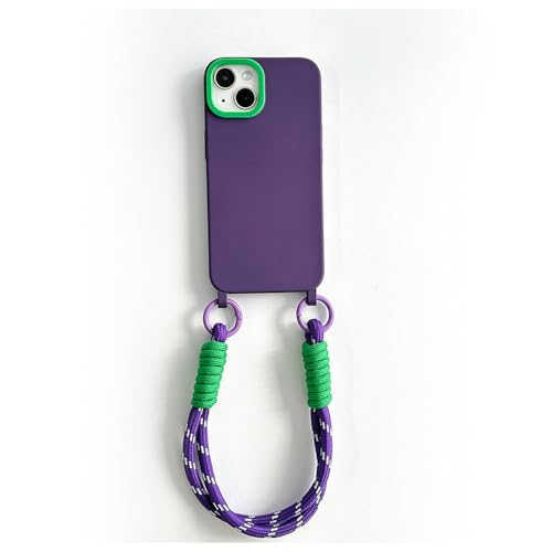 Protège écran iPhone 15 Pro violet cordon de serrage contre la casse