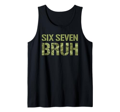67 Camo Meme Slang Funny Camouflage Six Seven Bruh Tank Top
