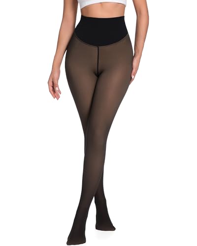 Image of HOWIN Fleece Lined Tights Winter Thermal Tights for Women Fake Translucent