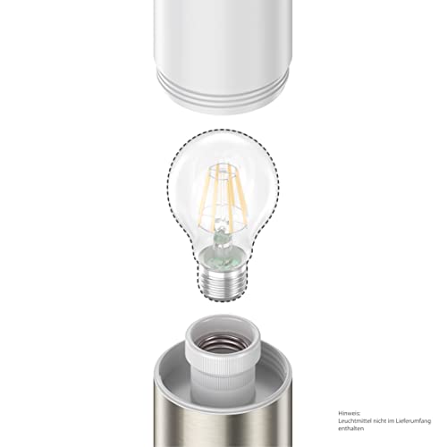 ledscom.de Wall Light PORU for Outdoors IP44, Stainless Steel, Stainless Steel matt, Round, 1x E27 max. 40W - Image 2