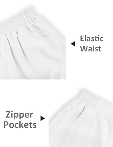 Yesfashion Girls Athletic Shorts with Zipper Pockets Elastic Waisted Running Shorts Soccer Gym Sports Active Short 4-13Y4