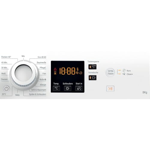 Bauknecht BPW 814 A Waschmaschine, 8 kg, 1400 U/min, Frontlader, Flecken 40° Fleckentfernung, Dampfprogramme & Steam Hygiene, leiser Inverter-Motor, Extra Touch, Anti-Allergie, Weiß