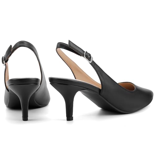 Greatonu Womens Kitten Heel Slingback Dress Pumps