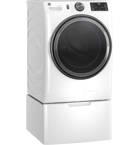 GE 5.0 cu.ft. Smart Front Load Washer in White with Steam, UltraFresh Vent System, and Microban Technology