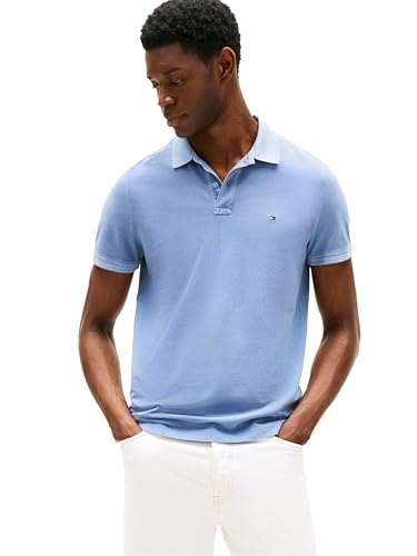 Tommy Hilfiger Men's Short Sleeve Casual Polo Shirts in Regular Fit with Garment Dye Cotton
