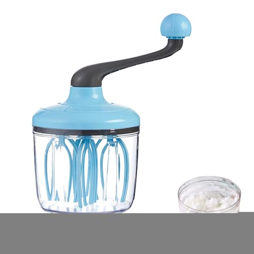 Batidor manual de huevos, batidor de manivela, herramienta mezcladora de cocina, batidor más fuerte lechoso | Lágrimas de huevo de 1500 ml y mezcla de espuma | Batido de cocina casera con