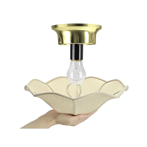Image of Aspen Creative 39004A Ceiling Clip-on Lamp Shade, Transitional Design in Apricot, 13 inch Diameter x 5 inch Height