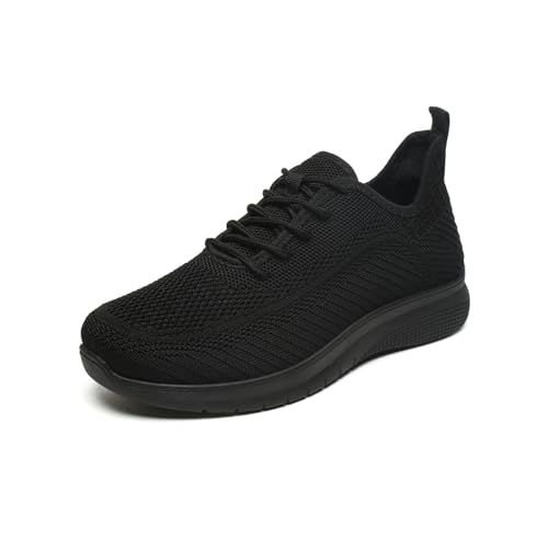 Image of Bernal Black Sneakers for Women Walking Shoes Non Slip Lightweight Casual Breathable Tennis Shoes Work Travel