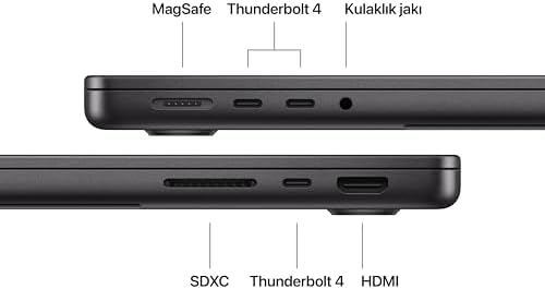 Apple MacBook Pro Laptop: M5 çip, 14.2 inç Liquid Retina XDR Ekran, Apple Intelligence için tasarlandı, 16 GB Birleşik Bellek, 512 GB SSD Depolama; Uzay Siyahı - Görsel 6