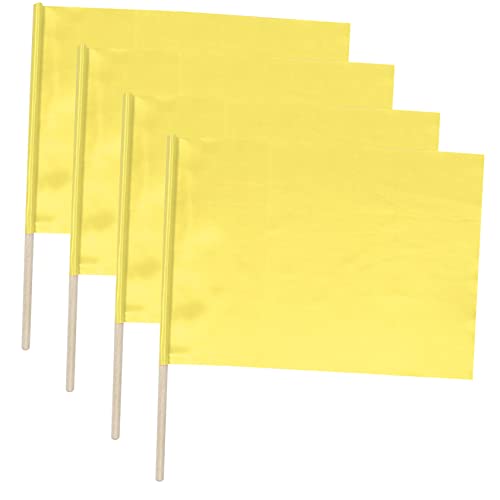 Garneck Match Referee Flag Set 4pcs Competition Conducting Flags Handheld Signal Flags Sports Flags for Soccer Rugby Hockey Training