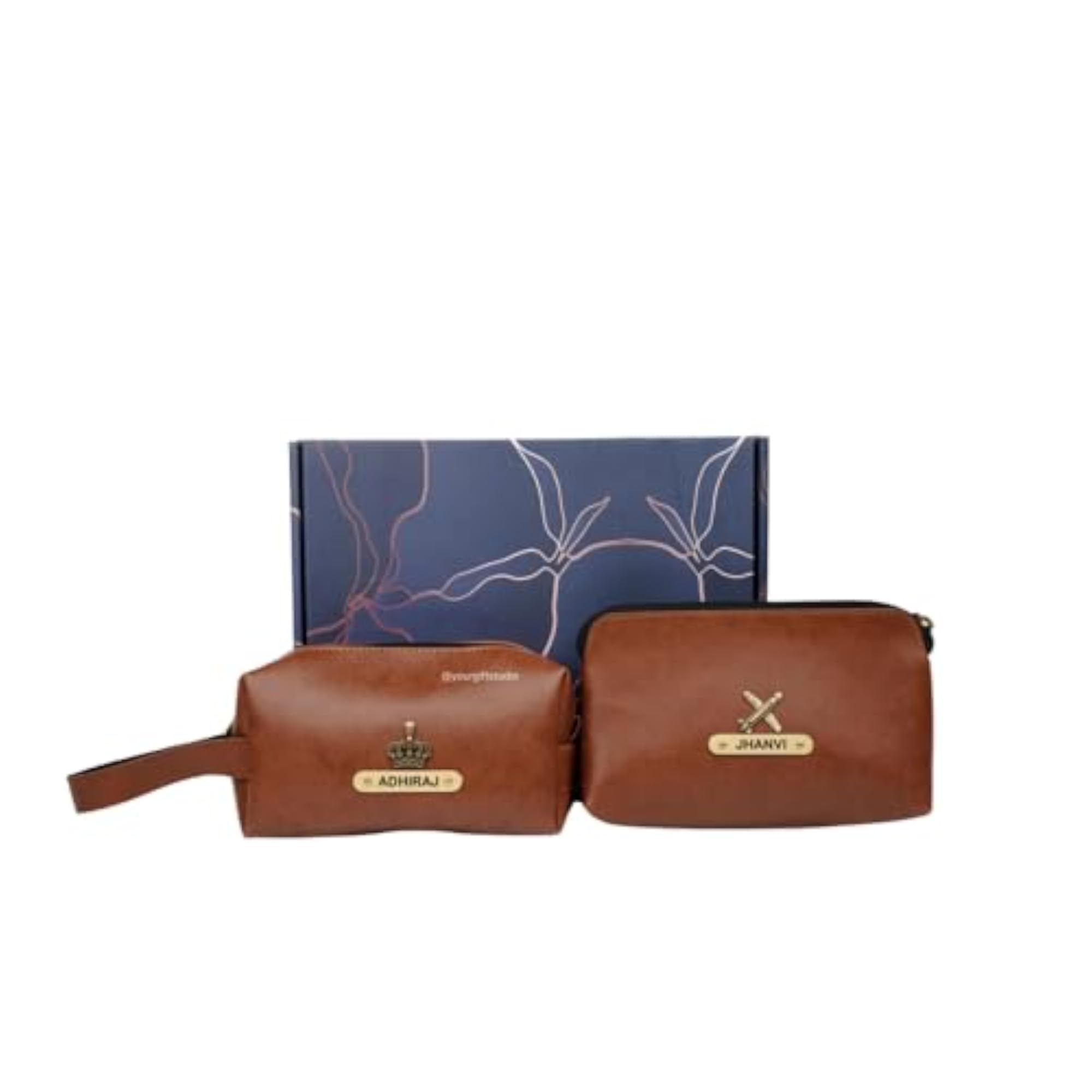 Personalized Name & Charm Toiletry Bag for Men & Women