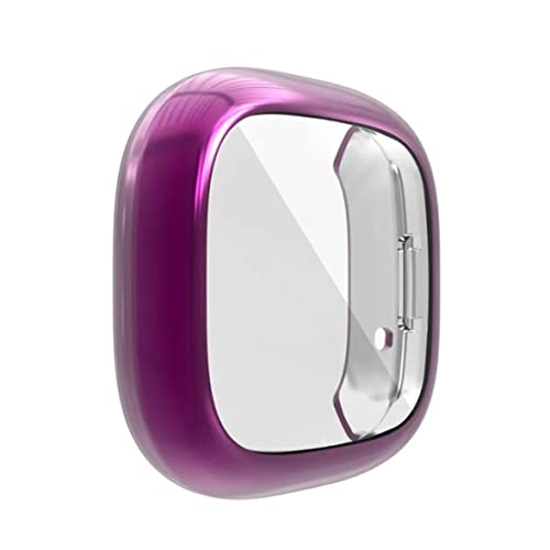Image of YODI Soft Screen Protector Case Compatible with Fitbit Sense /Versa 3, TPU Protective Screen Cover Saver Bumper Accessories for Fitbit Versa 3 / Sense Smartwatch for Men Women (PURPLE, VERSA 3)