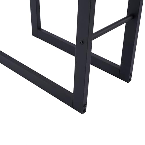 Lendo Online Kaminholzregal + Tragetasche - Innen & Außen - Feuerholzregal - Kaminholzständer - Brennholzregal - Schwarz - Metall (50x25x148cm)