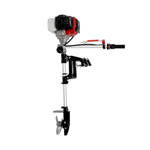 JLYNOWPT 2.3 Hp 2 Stroke Boat Motor, 52CC Gas Outboard Motor with Air Cooling System Pull Start Boat...
