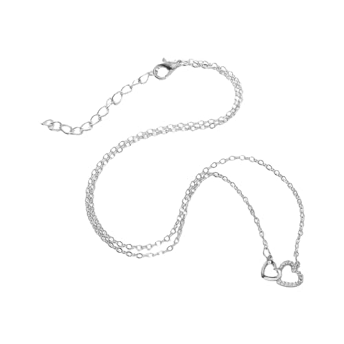 Fc'Noqgn Collier femme personnalisé, pendentif en forme de cœur, inclus pour votre fille et votre mère. Anniversaire, Noël, Fête des Mères, Saint Valentin