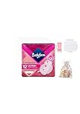 Ultra+ Wing Damenbinden, 12 Stück, mit Blumenbeutel und 5 kompakten Tüchern
